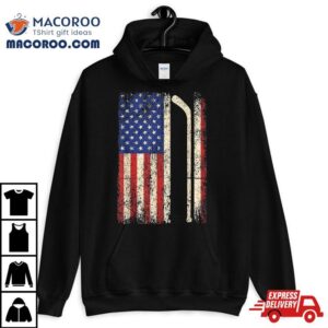 Hockey Usa American Flag Stick Ice Dad Shirt