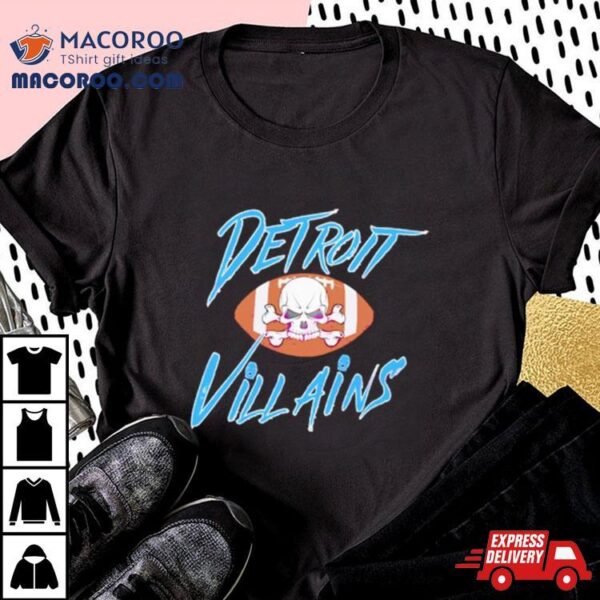 Horror Detroit Villains Football Skull Shirt