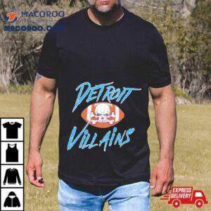 Horror Detroit Villains Football Skull Tshirt