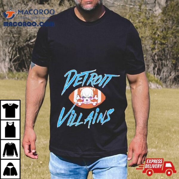 Horror Detroit Villains Football Skull Shirt