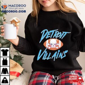 Horror Detroit Villains Football Skull Tshirt