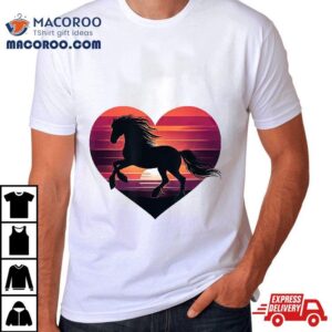 Horse Shirt For Girls Teens Heart Graphic