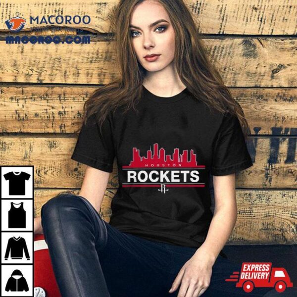 Houston Rockets Merch New Era Houston Rockets Skyline Shirt