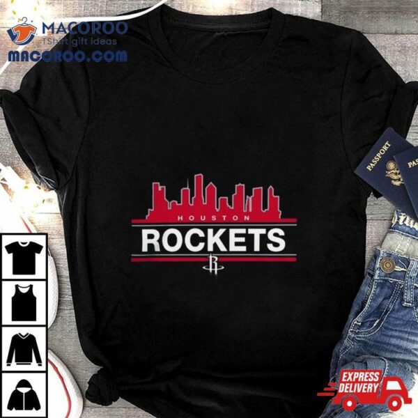 Houston Rockets Merch New Era Houston Rockets Skyline Shirt