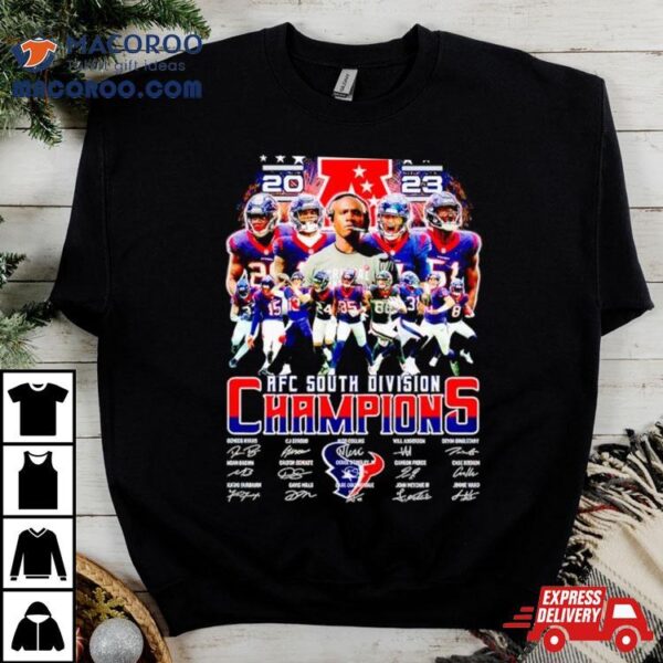 Houston Texans Afc South Division Champions 2023 Signatures Shirt