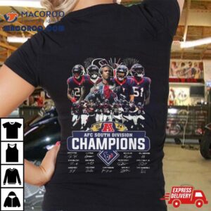 Houston Texans Team 2024 Afc South Division Champions Signatures Fireworks T Shirt