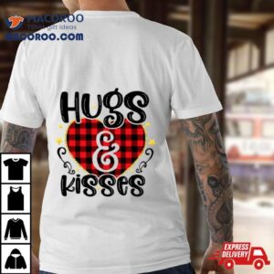 Hug And Kisses Heart Buffalo Pattern Tshirt