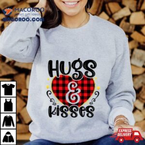 Hug And Kisses Heart Buffalo Pattern Shirt