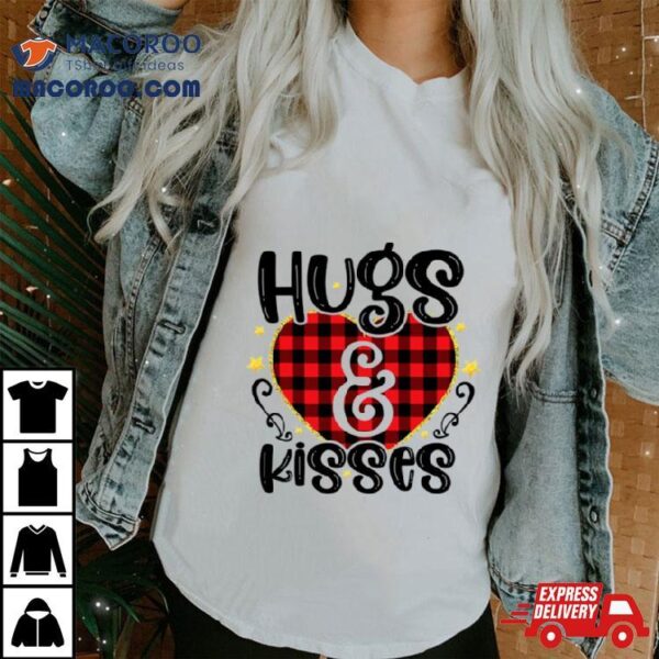 Hug And Kisses Heart Buffalo Pattern Shirt