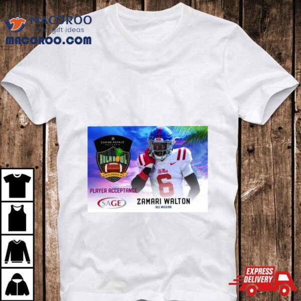 Hula Bowl 2024 Ncaa College Football Zamari Walton Shirt