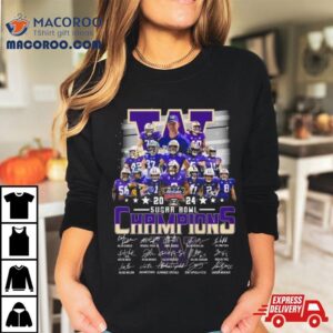 Huskies Team Football 2024 Allstate Sugar Bowl Champions Signatures Shirt