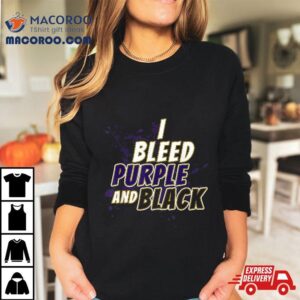 I Bleed Purple And Black Merch Baltimore Football Tshirt