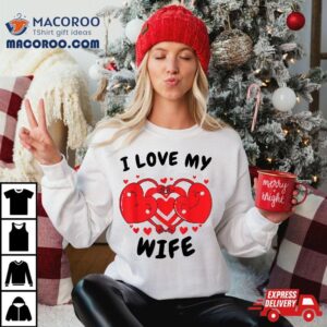 I Love My Wife Red Heart Valentines Day Matching Couple Tshirt