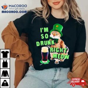 I M So Drunk Right Meow Patrick Day S Tshirt