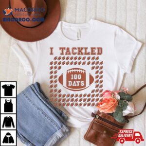 I Tackled Days Th Day Of School Football For Boys Tshirt