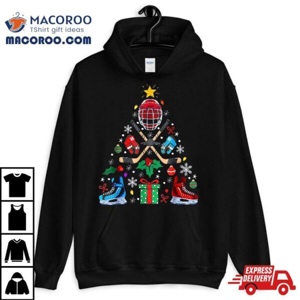 Ice Hockey Christmas Ornat Tree Boys Lovers Shirt