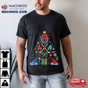 Ice Hockey Christmas Ornat Tree Boys Lovers Tshirt