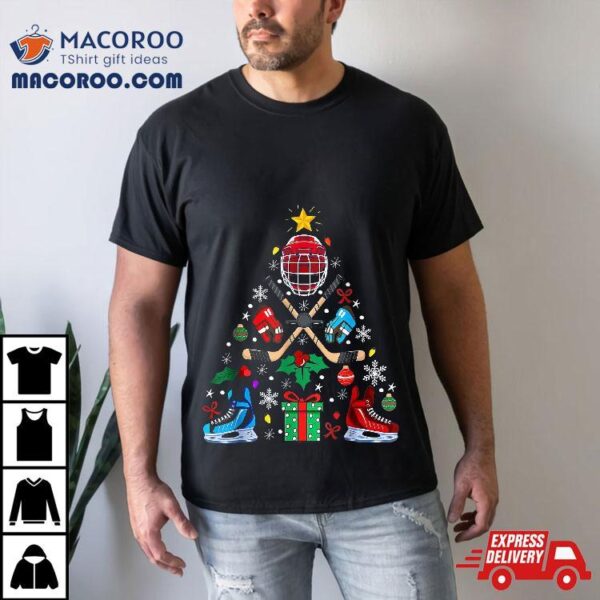 Ice Hockey Christmas Ornat Tree Boys Lovers Shirt