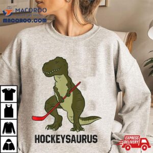 Ice Hockey Dinosaur Boy Kids Hockeysaurus Shirt