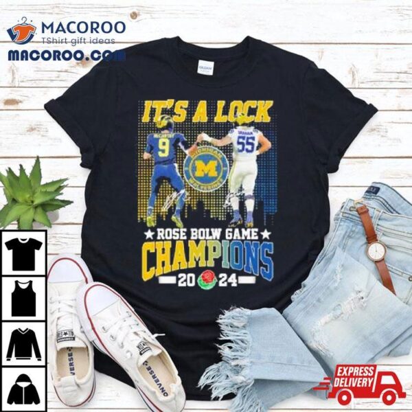 It’s A Lock 2024 Rose Bowl Game Champions Michigan Wolverines Football Signatures Shirt