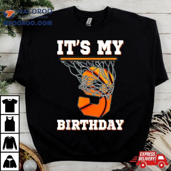 It’s My 9th Birthday Basketball Boy Party 9 Years Old Shirt