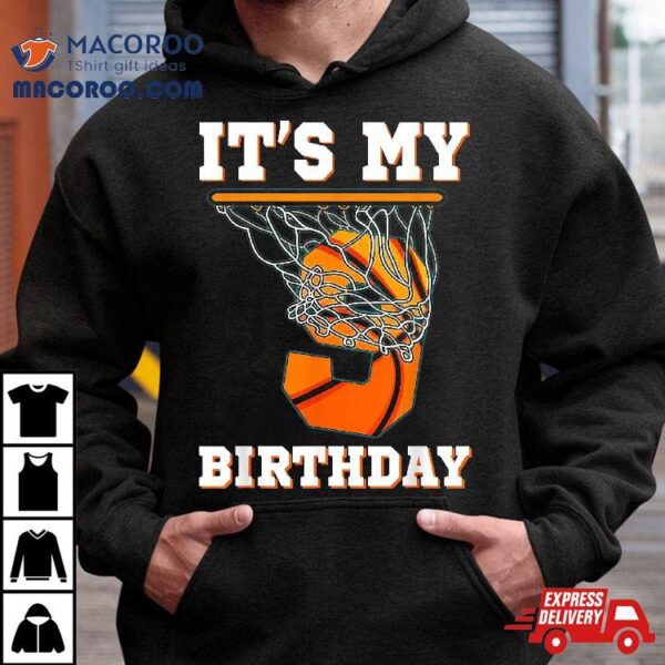 It’s My 9th Birthday Basketball Boy Party 9 Years Old Shirt