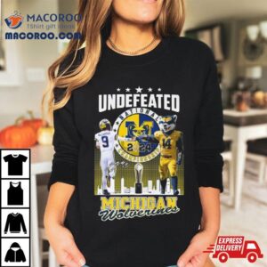 J.j. Mccarthy And Mascot Undefeated National Champions Michigan Wolverines Signature Shirt