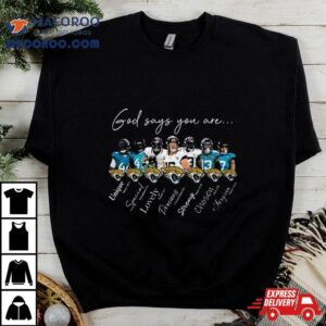 Jacksonville Jaguars God Says You Are Unique Special Lovely Precious Strong Chosen Forgiven Tshirt
