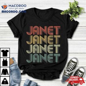 Janet Retro Personalized First Name 1970s Vintage Shirt