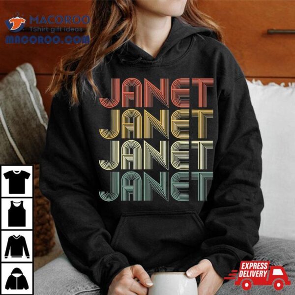 Janet Retro Personalized First Name 1970s Vintage Shirt