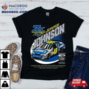 Jimmie Johnson Checkered Flag Sports Black Nascar Hall Of Fame Class Of Tshirt