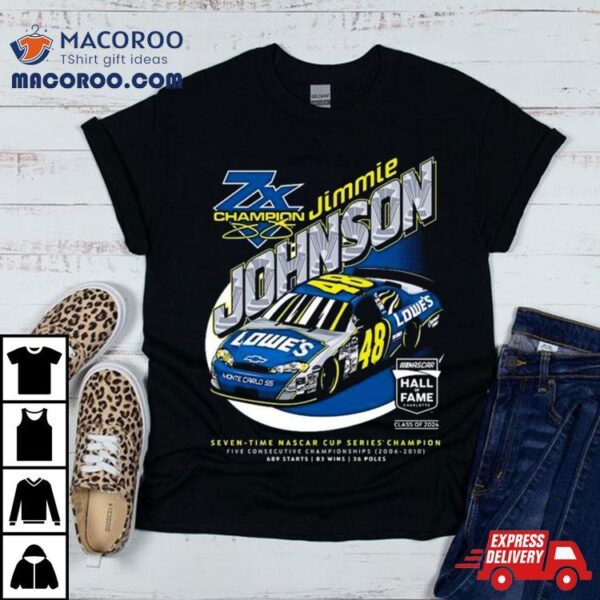 Jimmie Johnson Checkered Flag Sports Black Nascar Hall Of Fame Class Of 2024 Shirt