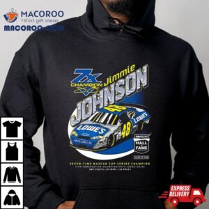 Jimmie Johnson Checkered Flag Sports Black Nascar Hall Of Fame Class Of Tshirt