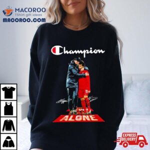 Jrgen Klopp And Mohamed Salah Liverpool Fc You’ll Never Walk Alone Champions Signatures Shirt