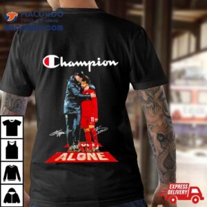 Jrgen Klopp And Mohamed Salah Liverpool Fc You’ll Never Walk Alone Champions Signatures Shirt