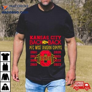 Kansas City Back To Back Afc West Division Champs Straight Tshirt