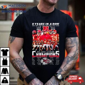 Kansas City Chiefs Years In A Row Afc West Division Champions Signatures Tshirt