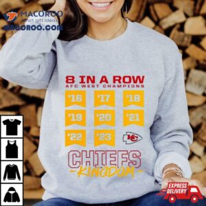 Kansas City Chiefs Eight In The Row Afc West Champions Kingdom Tshirt