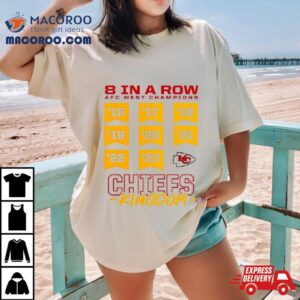 Kansas City Chiefs Eight In The Row Afc West Champions Kingdom Tshirt