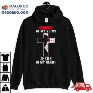 Kansas City Chiefs Nfl In My Veins Jesus In My Heart Cross Tshirt