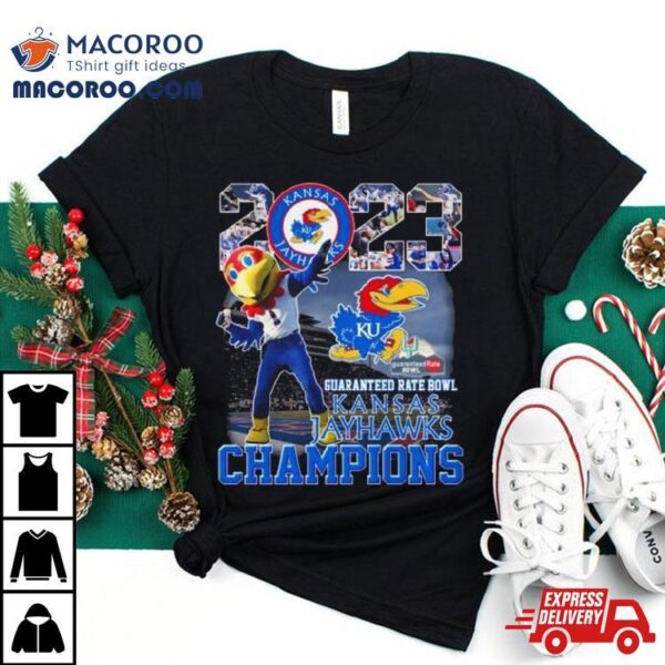 Kansas Jayhawks 2023 Guaranteed Rate Bowl Champions Mascot Shirt