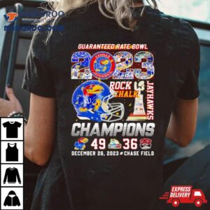 Kansas Jayhawks Guaranteed Rate Bowl Champions Victory Unlv Helme Tshirt