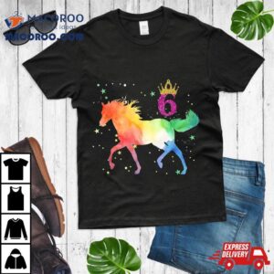 Kids Th Birthday Horse Watercolor Year Old Boys Girls Tshirt