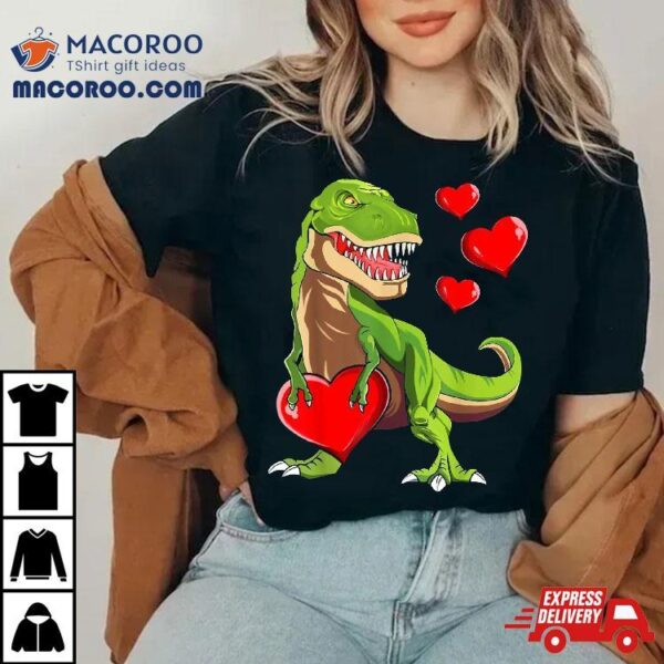 Kids I Steal Hearts Trex Dino Boys Valentines Day Dinosaur Shirt