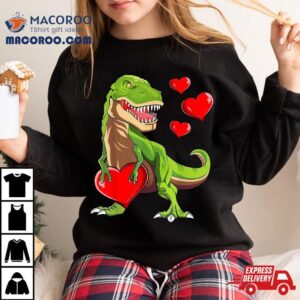 Kids I Steal Hearts Trex Dino Boys Valentines Day Dinosaur Tshirt