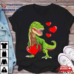 Kids I Steal Hearts Trex Dino Boys Valentines Day Dinosaur Tshirt