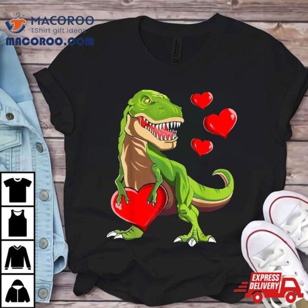 Kids I Steal Hearts Trex Dino Boys Valentines Day Dinosaur Shirt