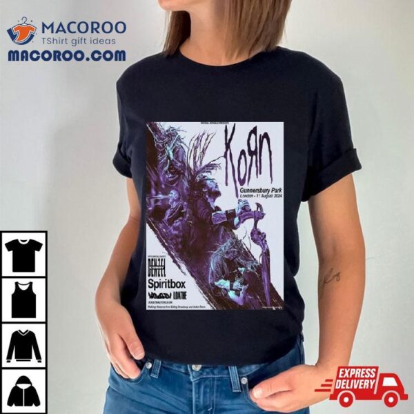 Korn In Gunnersbury Park London On 11 August 2024 Line Up T Shirt