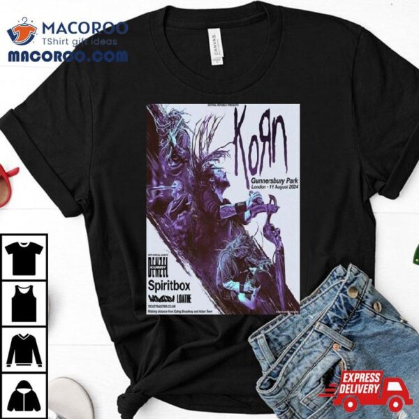 Korn In Gunnersbury Park London On 11 August 2024 Line Up T Shirt