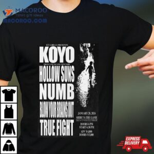 Koyo From Long Island New York Hollow Suns Numb Blow Your Brains Out True Fight January 28, 2024 T Shirt